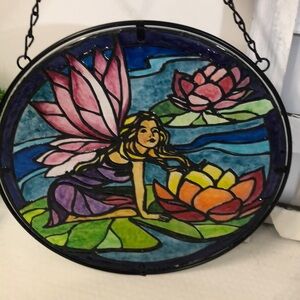 Hand Painted Lily Fairy Glass Paint